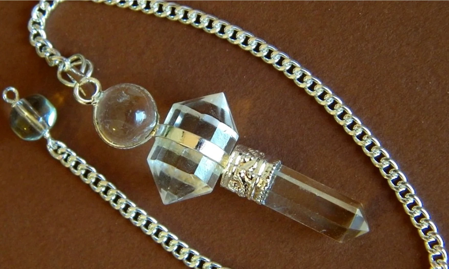 Cristal de roche Bi-Pointe Pendule