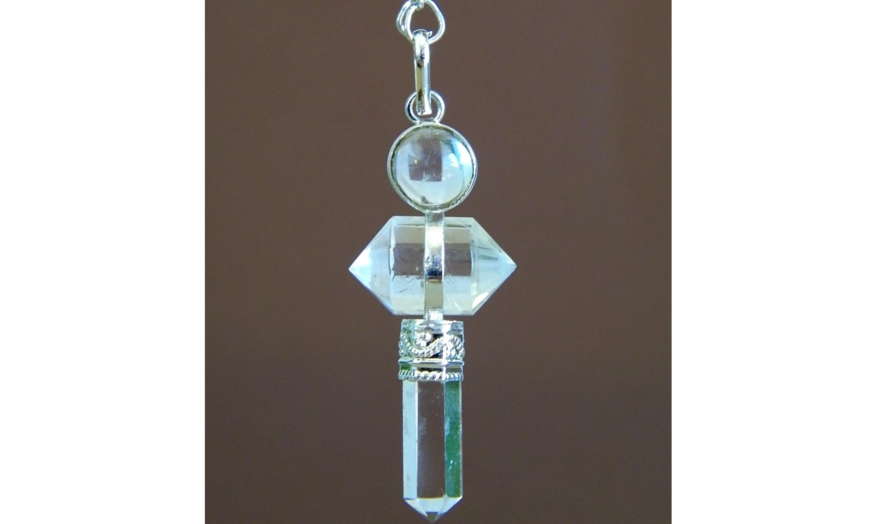 Cristal de roche Bi-Pointe Pendule