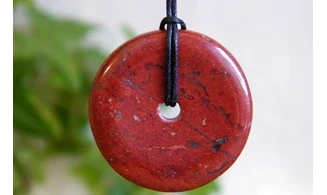 Jaspe Rouge Donuts pierre pendentif