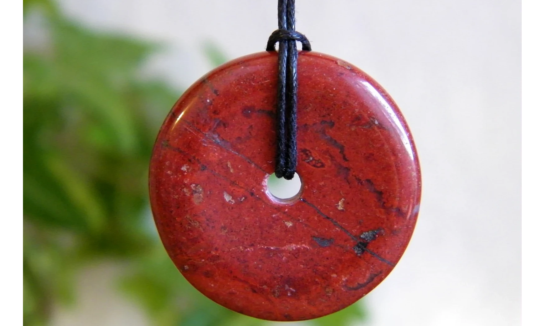 Jaspe Rouge Donuts pierre pendentif