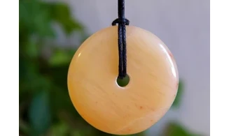 Calcite Orange Donuts pierre pendentif