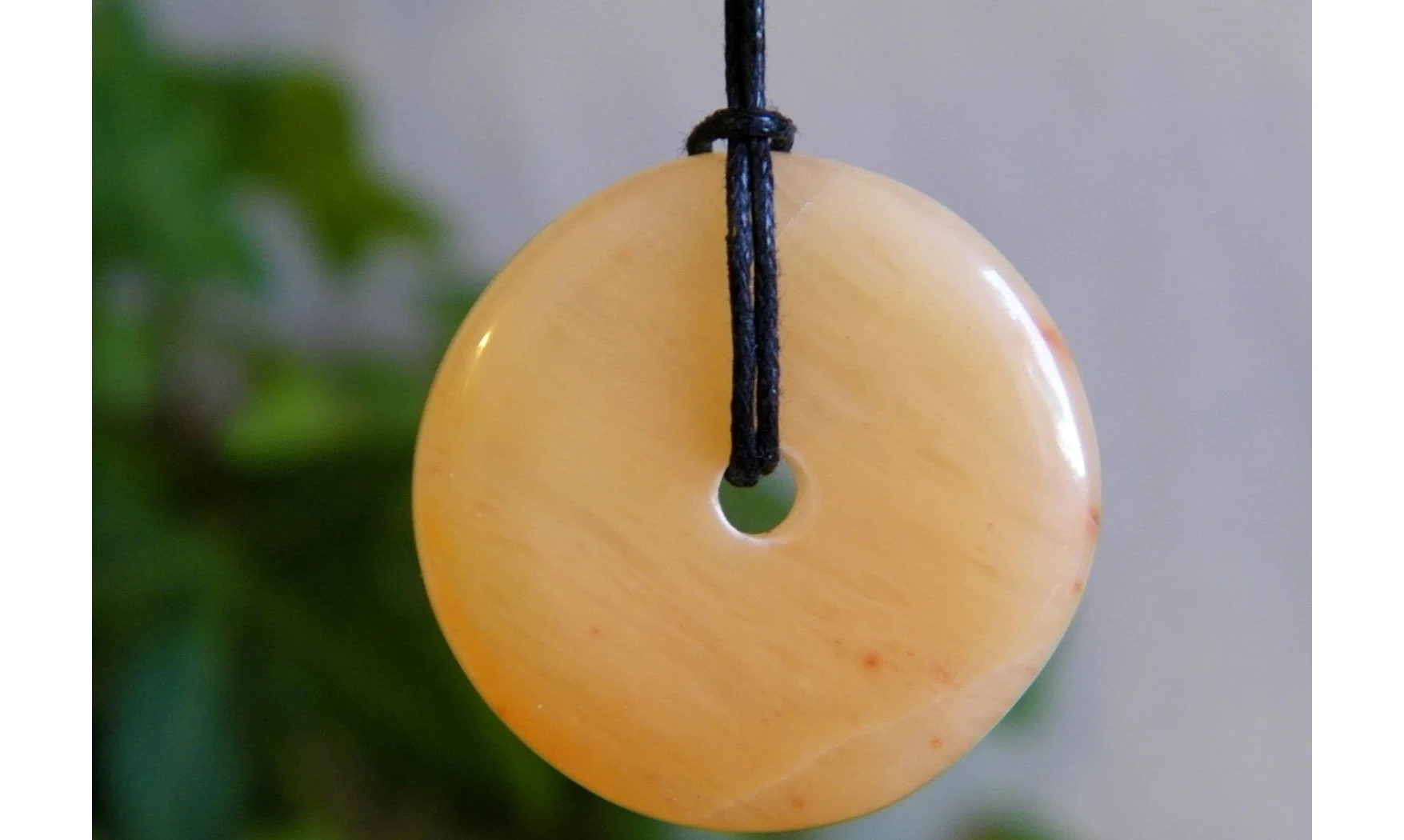 Calcite Orange Donuts pierre pendentif