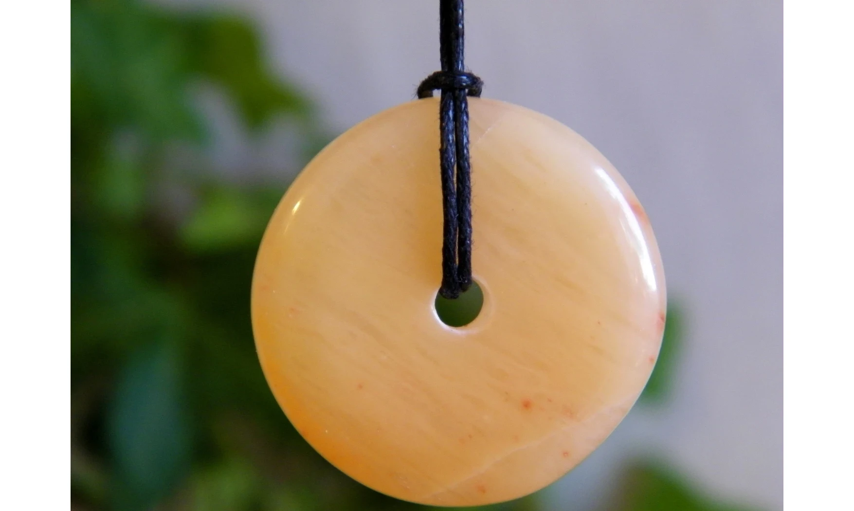 Calcite Orange Donuts pierre pendentif