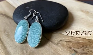 Amazonite pierre BO Argent