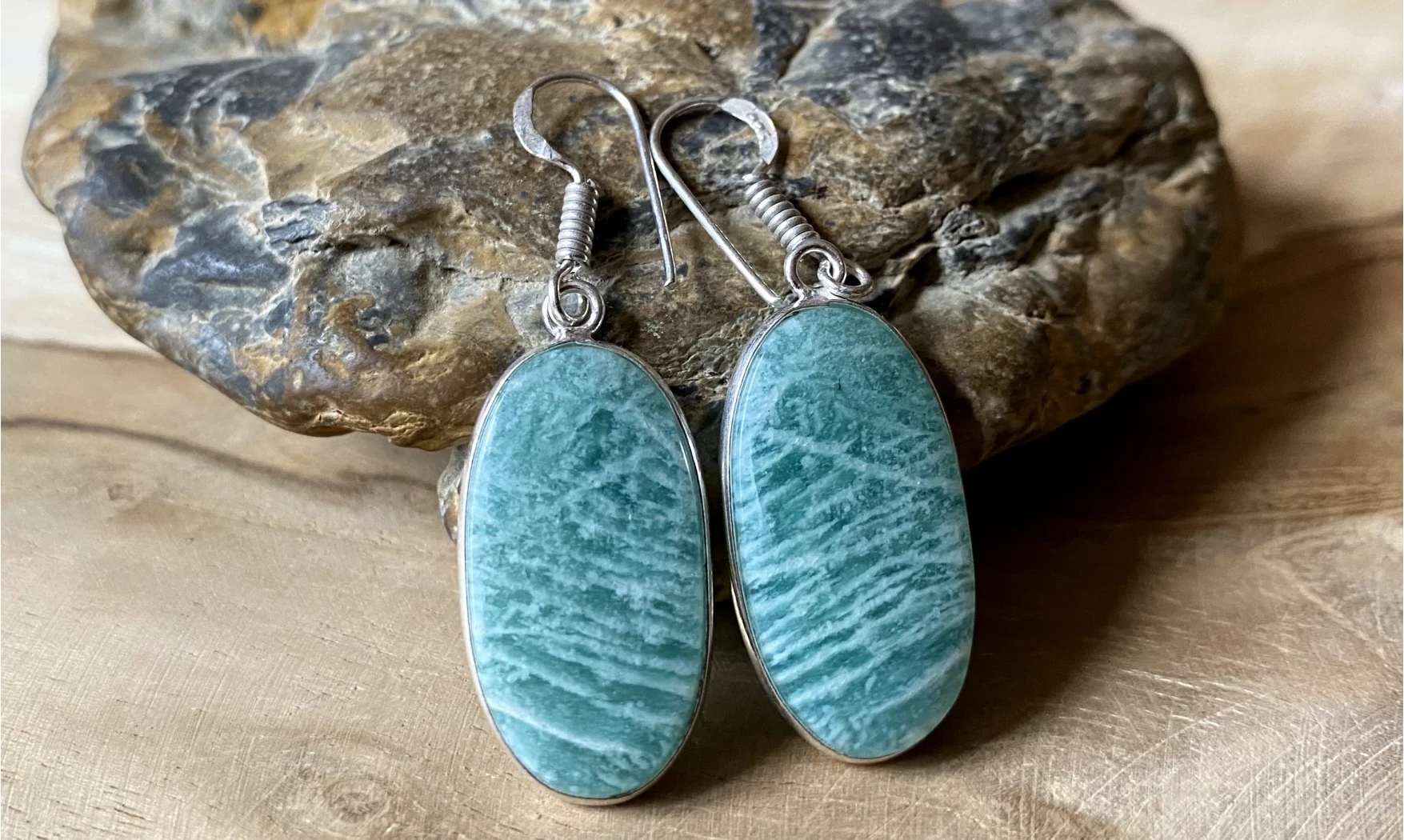 Amazonite 925 Silver plated Earring