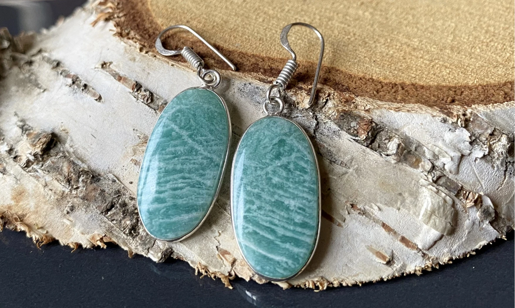 Amazonite pierre BO Argent