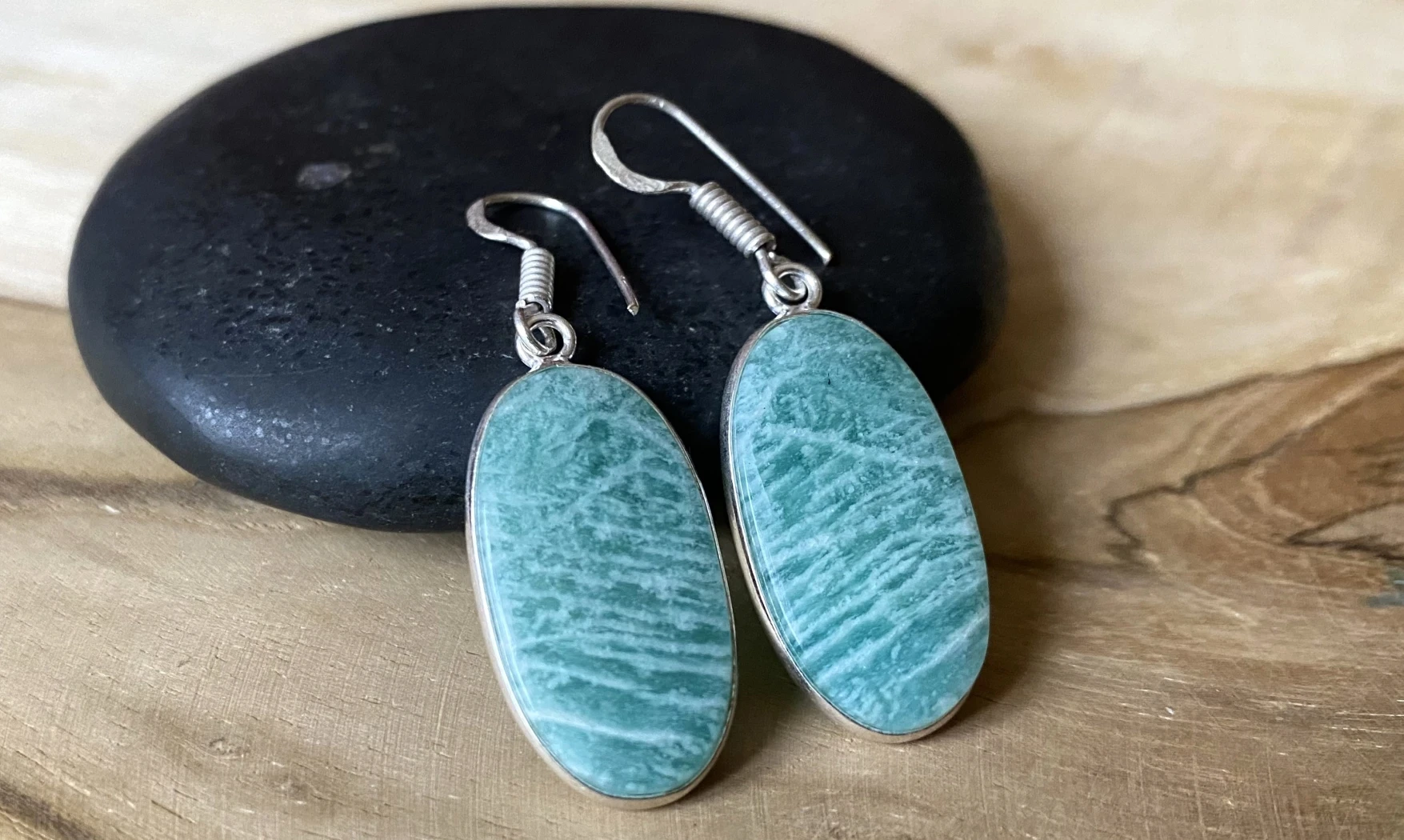 Amazonite 925 Silver plated Earring