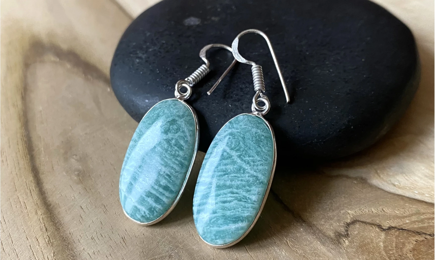 Amazonite pierre BO Argent