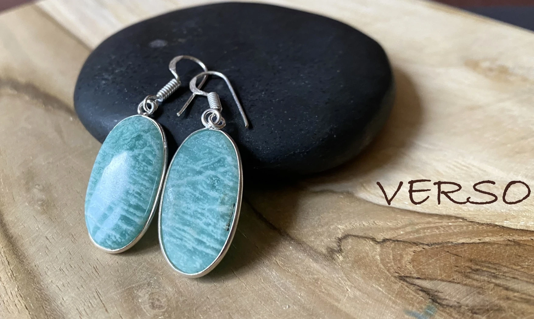 Amazonite pierre BO Argent