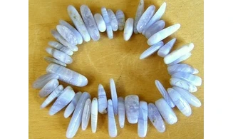 Calcédoine bleue bracelet Baroque Long