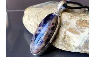 Sodalite pierre pendentif & Argent