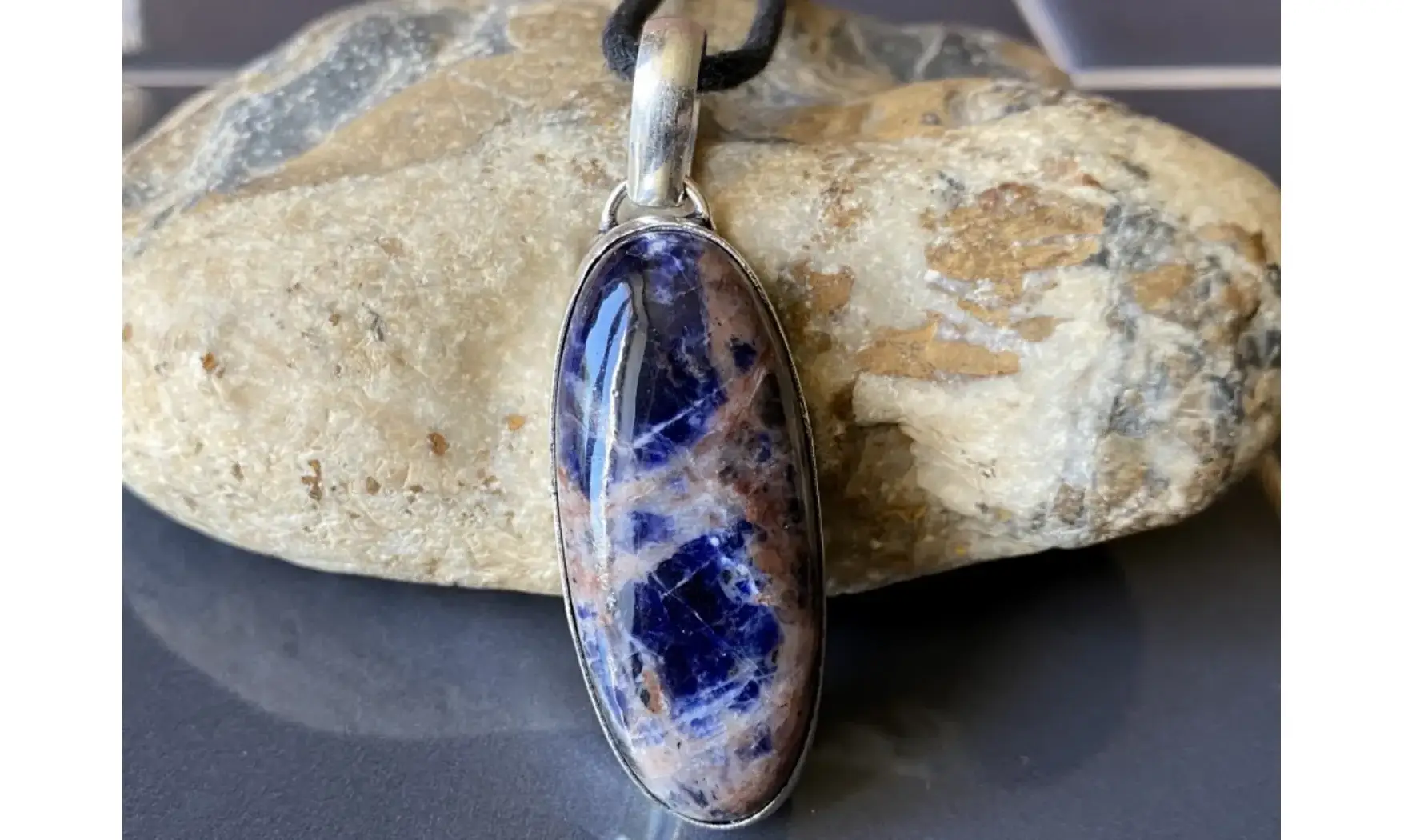 Sodalite pierre pendentif & Argent