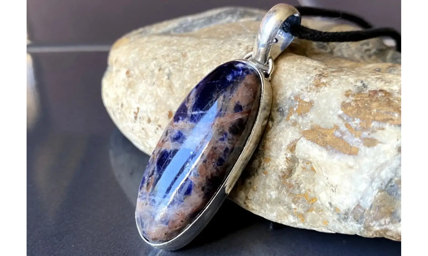 Sodalite pierre pendentif & Argent