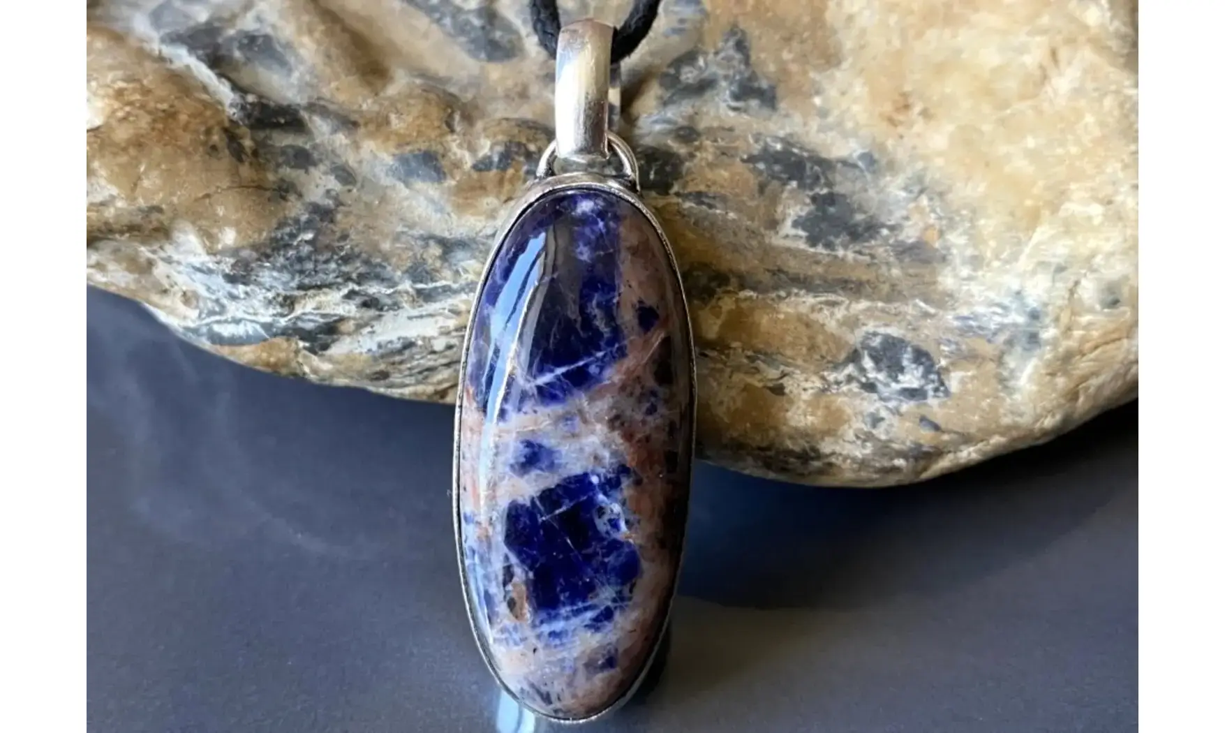 Sodalite pierre pendentif & Argent