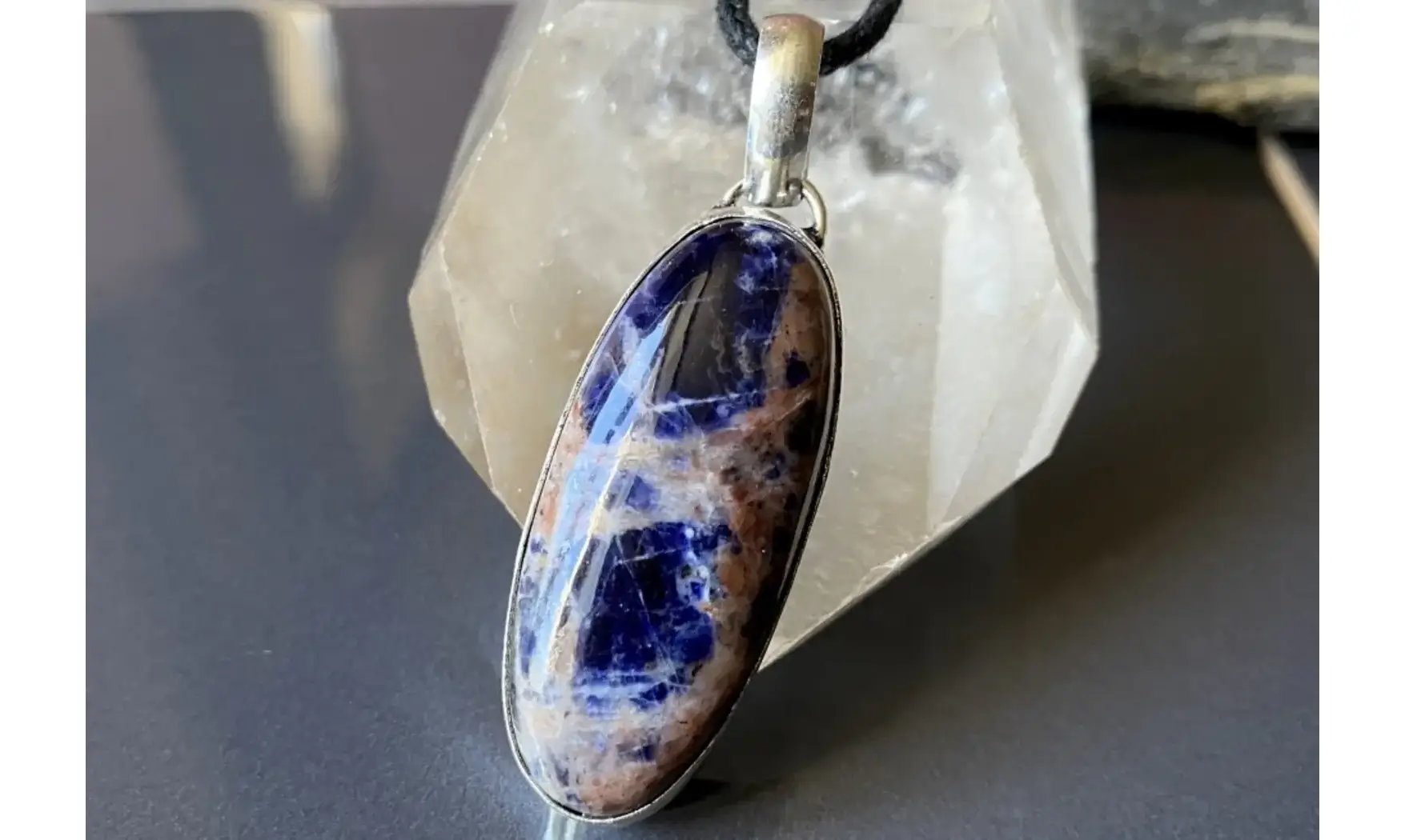 Sodalite pierre pendentif & Argent