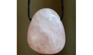 Quartz rose pierre percée pendentif