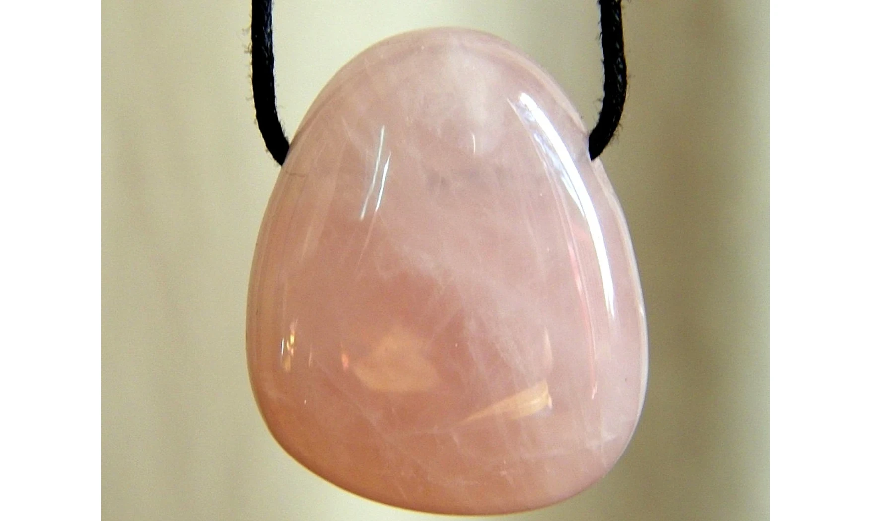 Quartz rose pierre percée pendentif