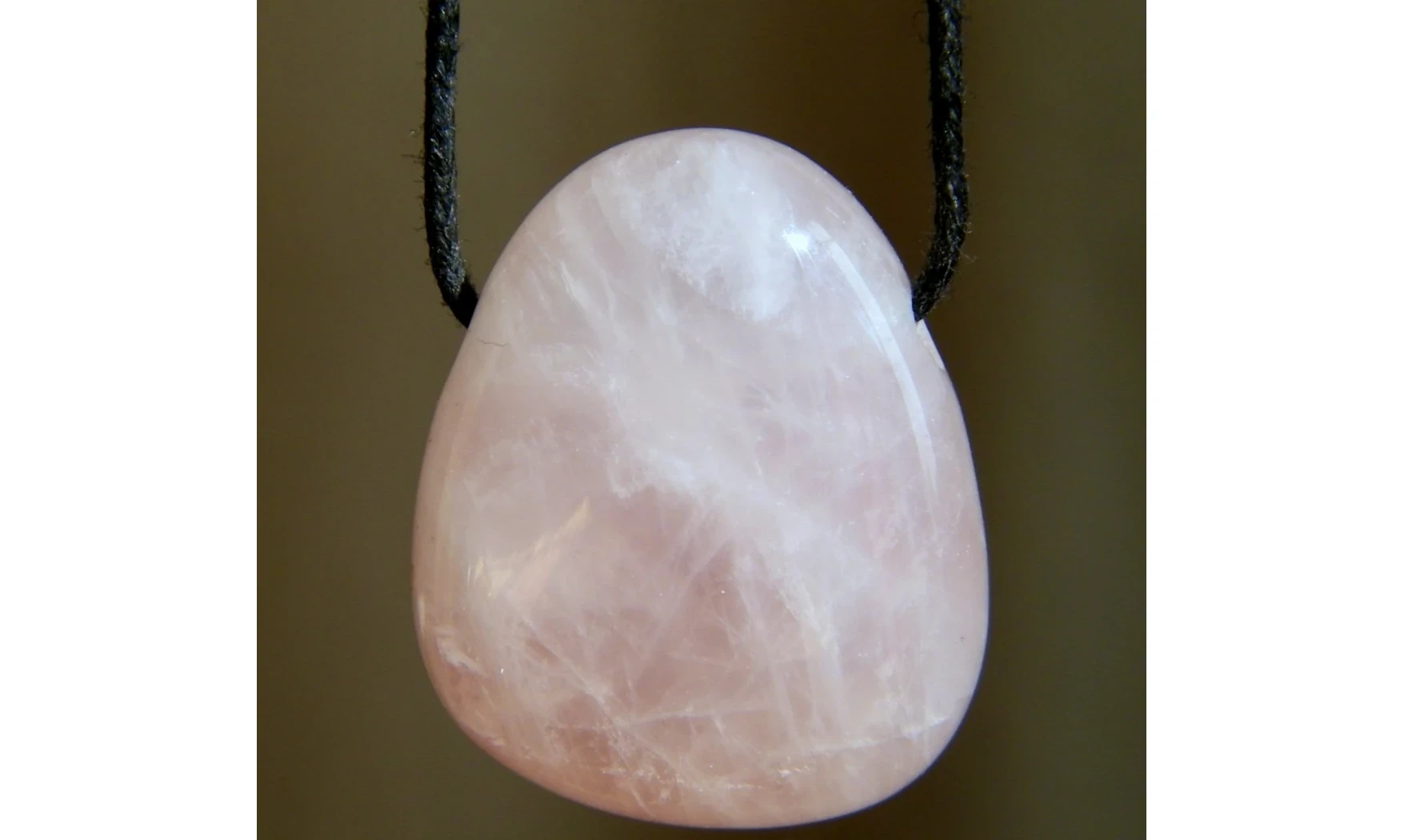 Quartz rose pierre percée pendentif