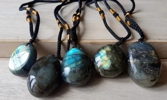 Labradorite pierre percée pendentif