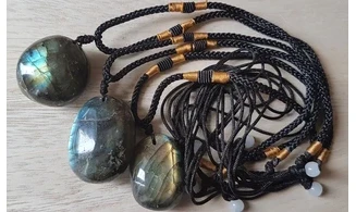 Labradorite pierre percée pendentif