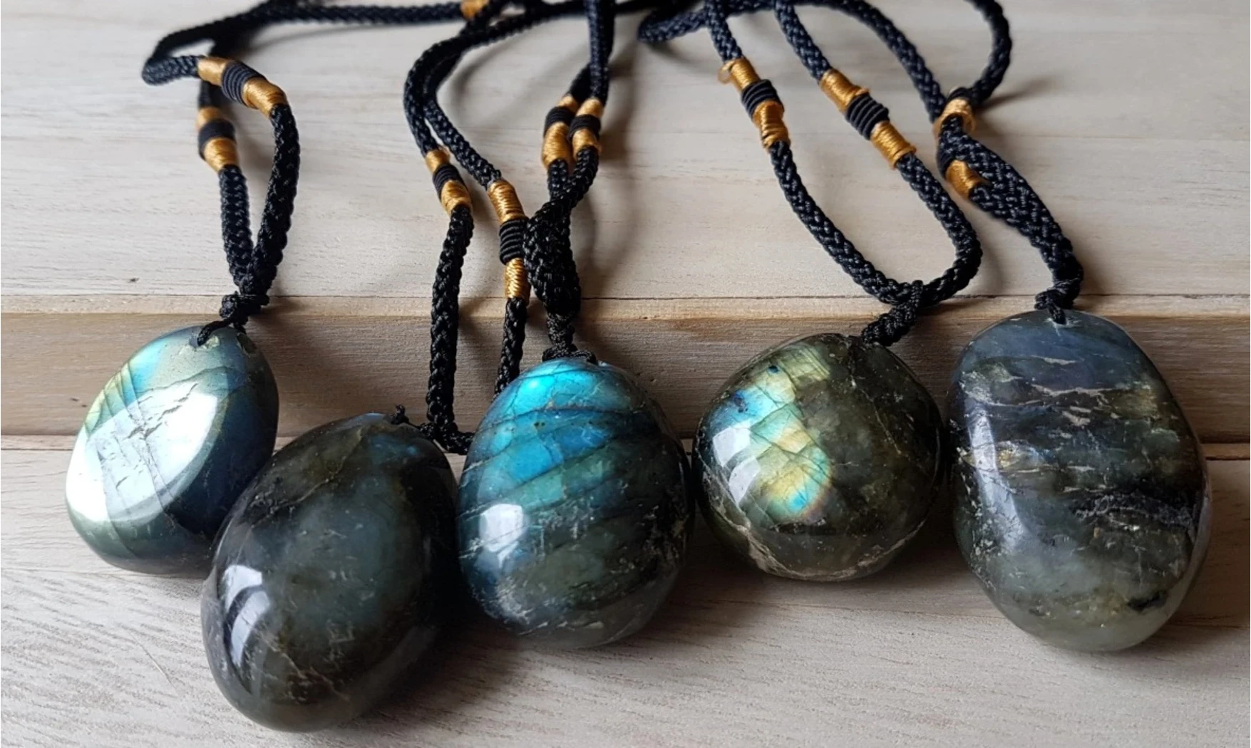 Labradorite pierre percée pendentif