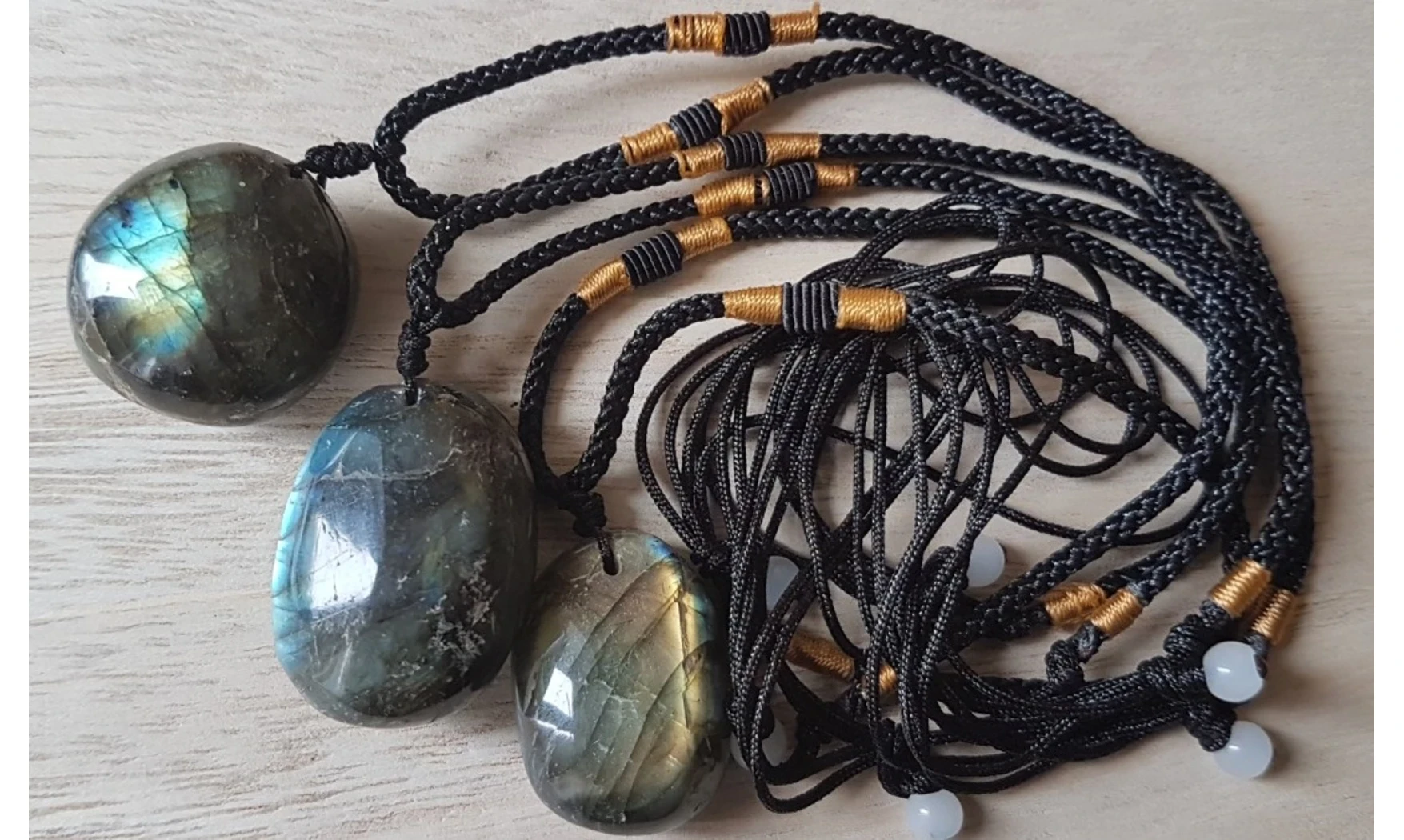 Labradorite pierre percée pendentif