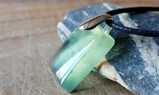Green Fluorite Palm stone pendant