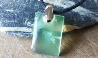 Green Fluorite Palm stone pendant