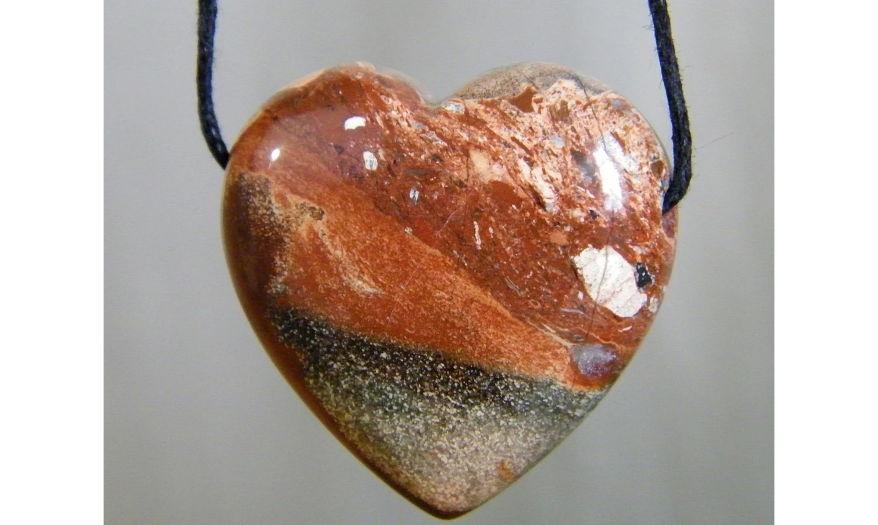 Jaspe Breschia Coeur pierre pendentif