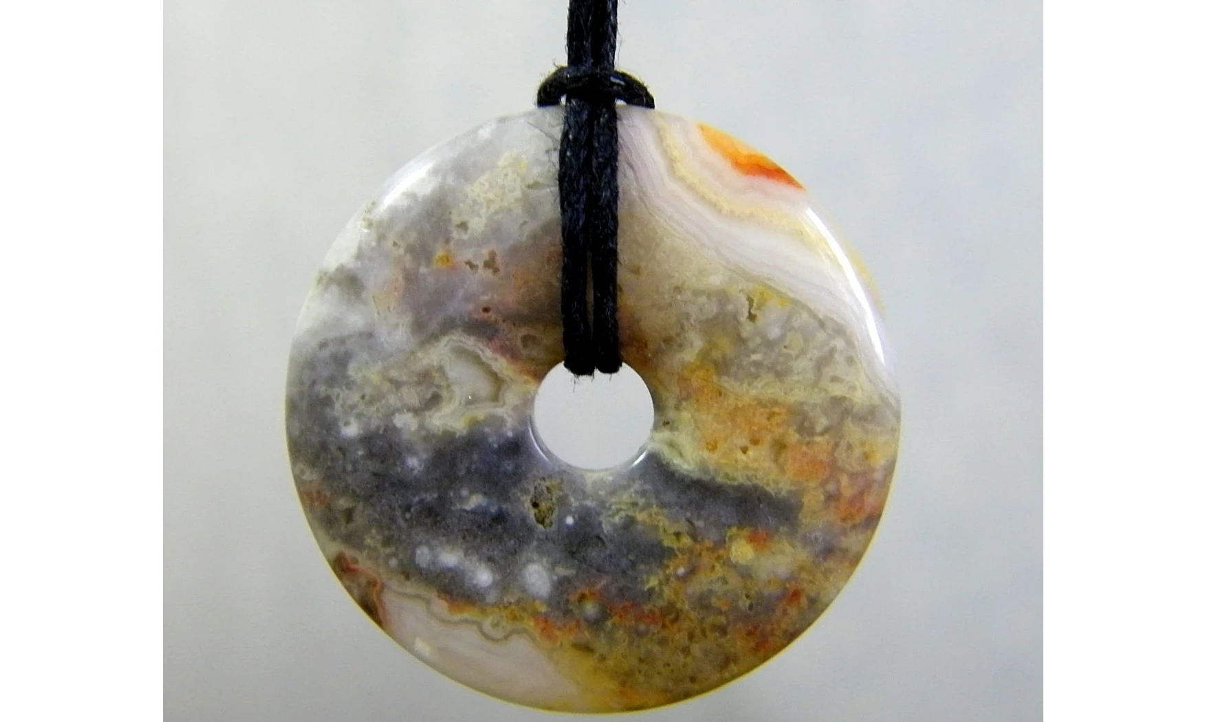 Agate Crazy Lace Donuts pierre pendentif