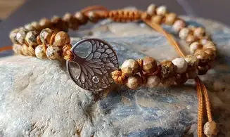 Jaspe Paysage Bracelet Shamballa pierres