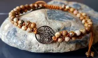 Jaspe Paysage Bracelet Shamballa pierres