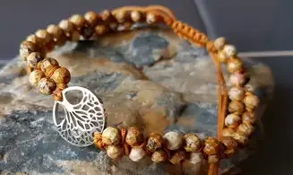 Jaspe Paysage Bracelet Shamballa pierres
