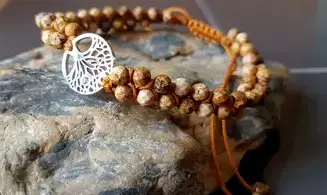 Jaspe Paysage Bracelet Shamballa pierres