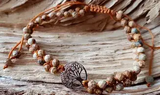 Jaspe Paysage Bracelet Shamballa pierres