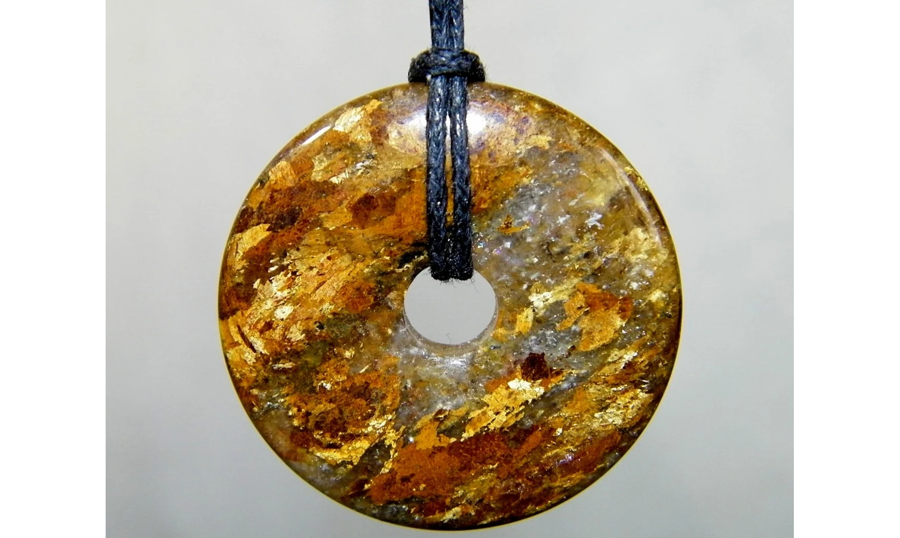 Bronzite Donuts pierre pendentif