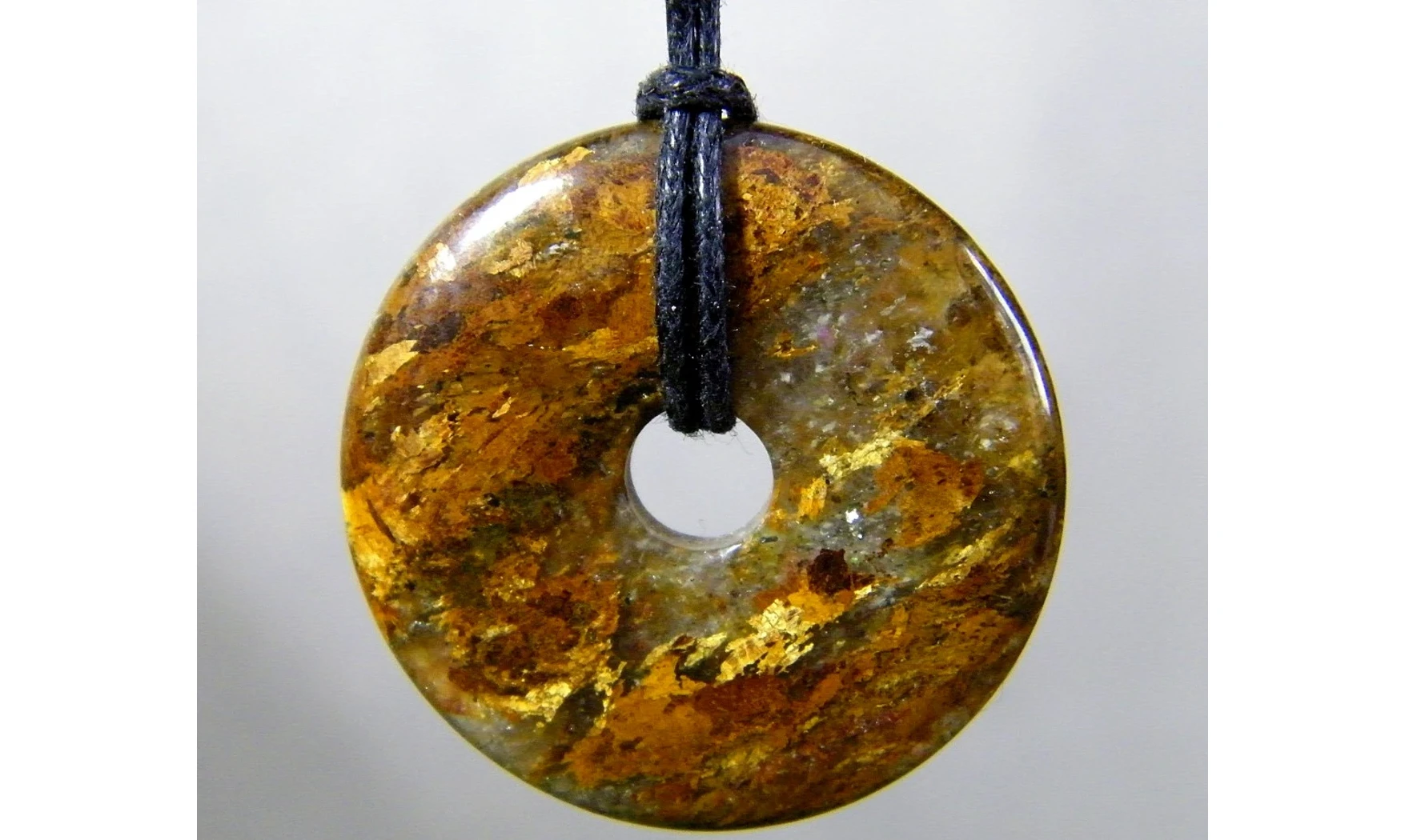 Bronzite Donuts pierre pendentif
