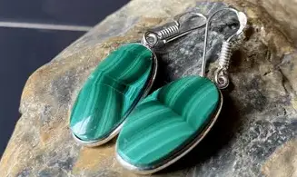 Malachite 925 Silver plated Earrings
