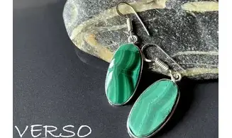 Malachite 925 Silver plated Earrings