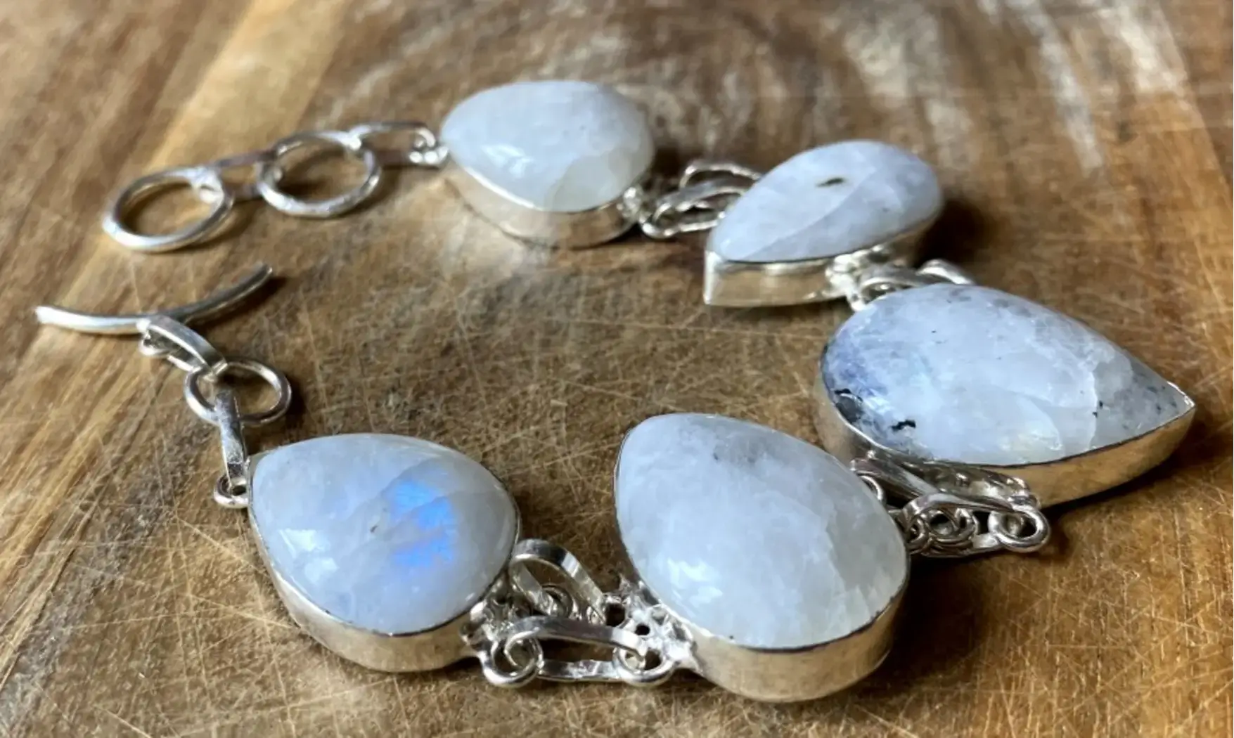 Pierre de Lune bracelet pierres & Argent