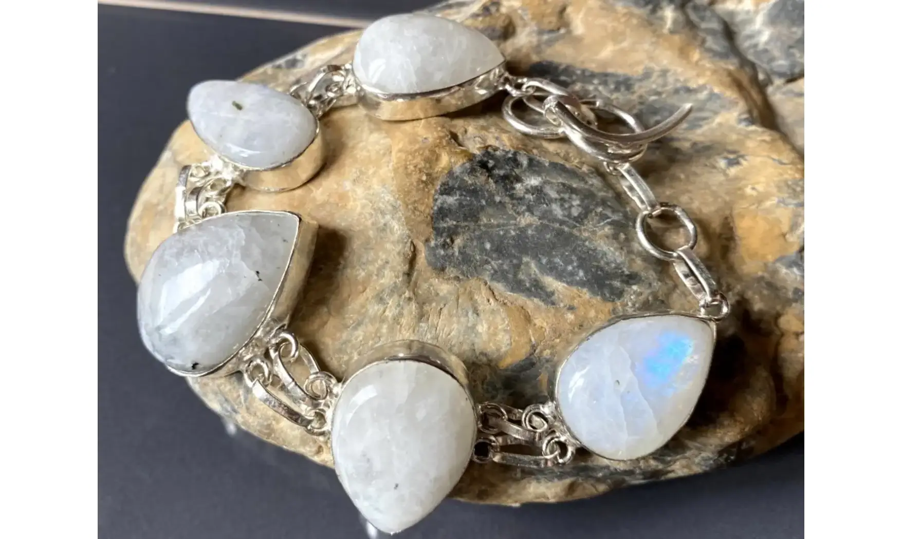 Pierre de Lune bracelet pierres & Argent