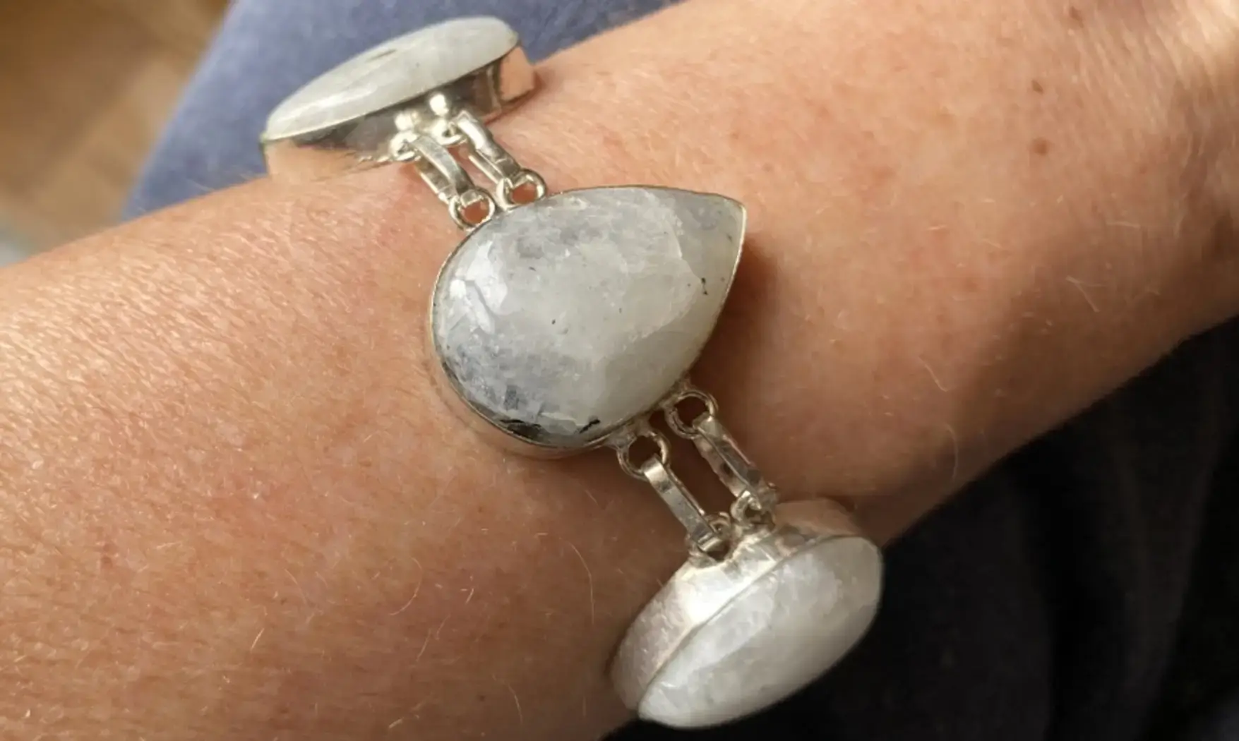 Pierre de Lune bracelet pierres & Argent