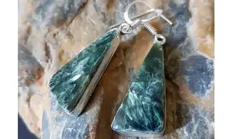 Seraphinite 925 Silver plated Earring
