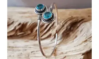 Topaze bleue Bangle bracelet pierre