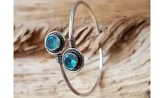 Topaze bleue Bangle bracelet pierre