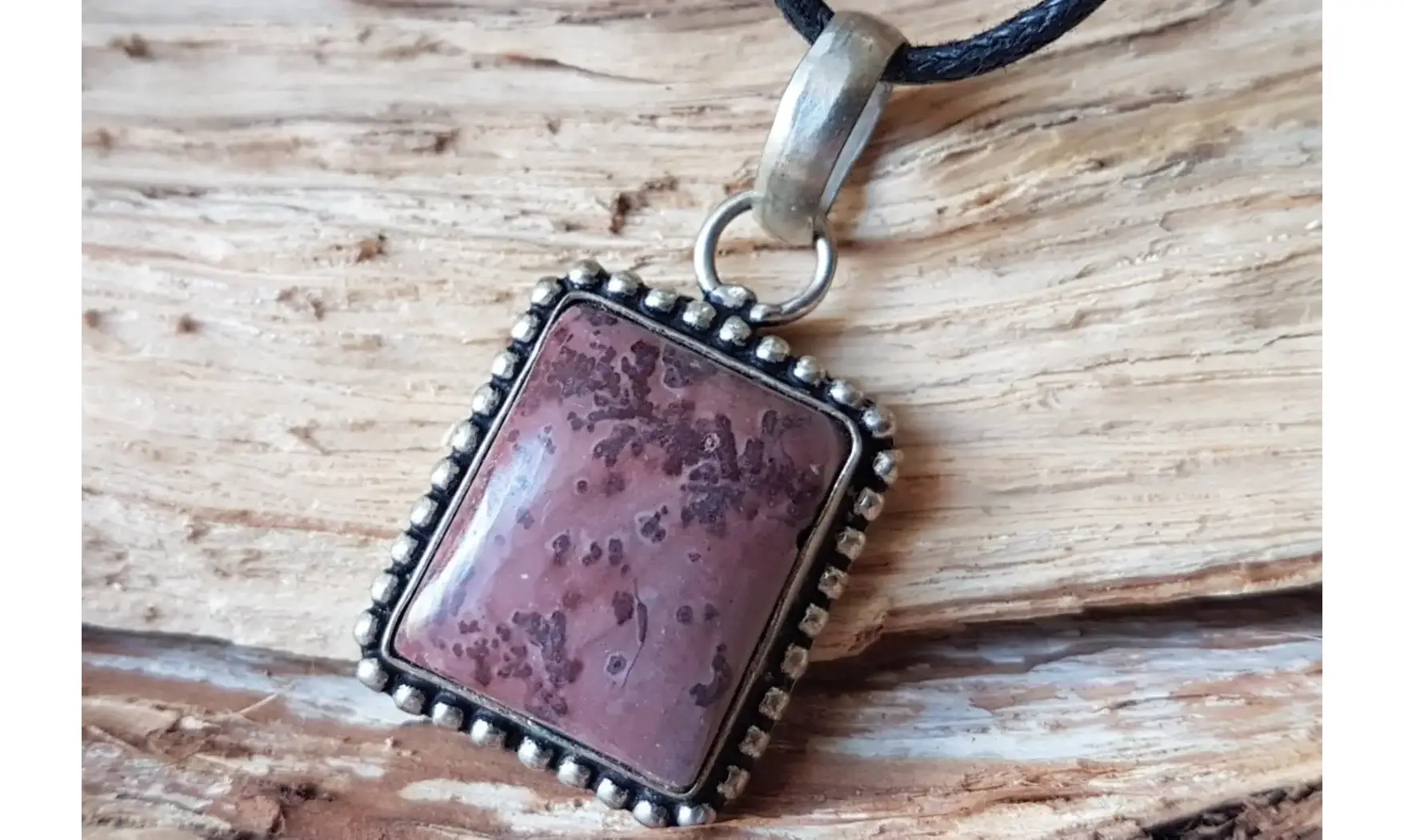 Psilomelane dendrite pendentif & Argent