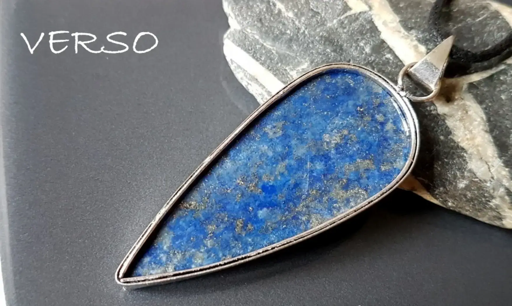 Lapis lazuli pendentif & Argent 2