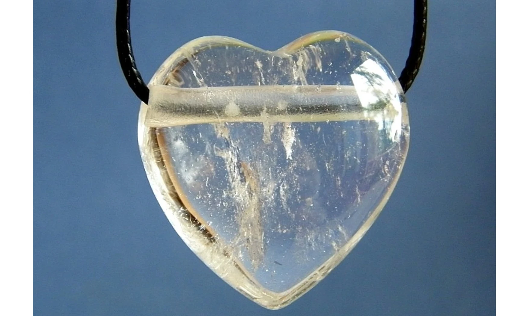 Cristal de Roche Coeur pierre pendentif