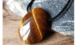 Tiger Eye stone drilled pendant