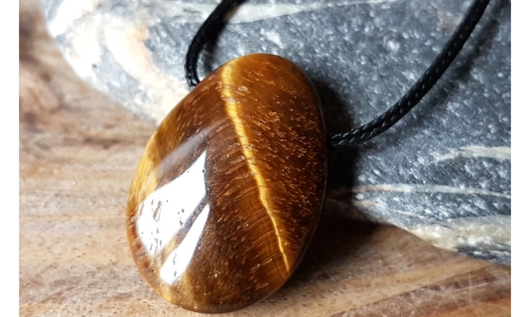 Tiger Eye stone drilled pendant